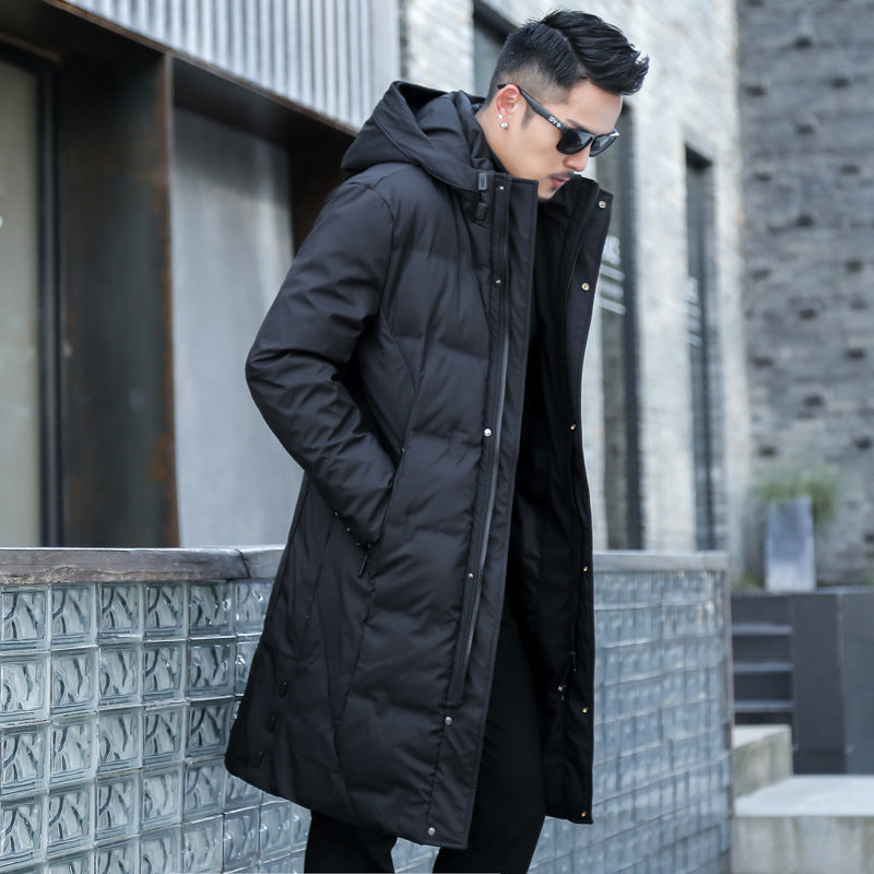 Men’s 2026 Long Knee Down Jacket – High-Grade Velvet