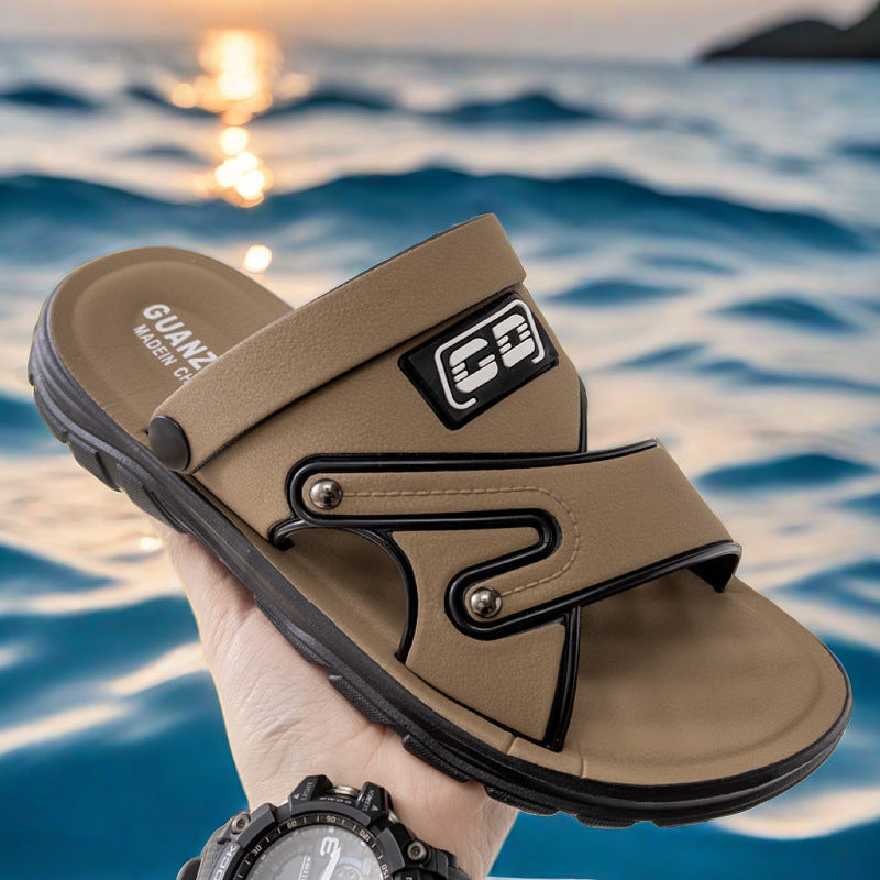 STOCK-Men’s 2025 Leather Thick-Soled Sandals | Non-Slip & Durable