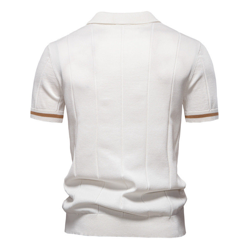 Men’s 2025 Woolen Short-Sleeve Polo Shirt