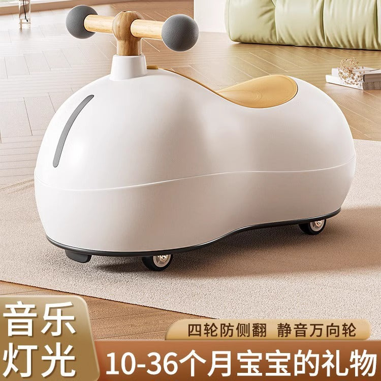 Cute Anti-Rollover Peanut Twist Ride-On Car for Kids