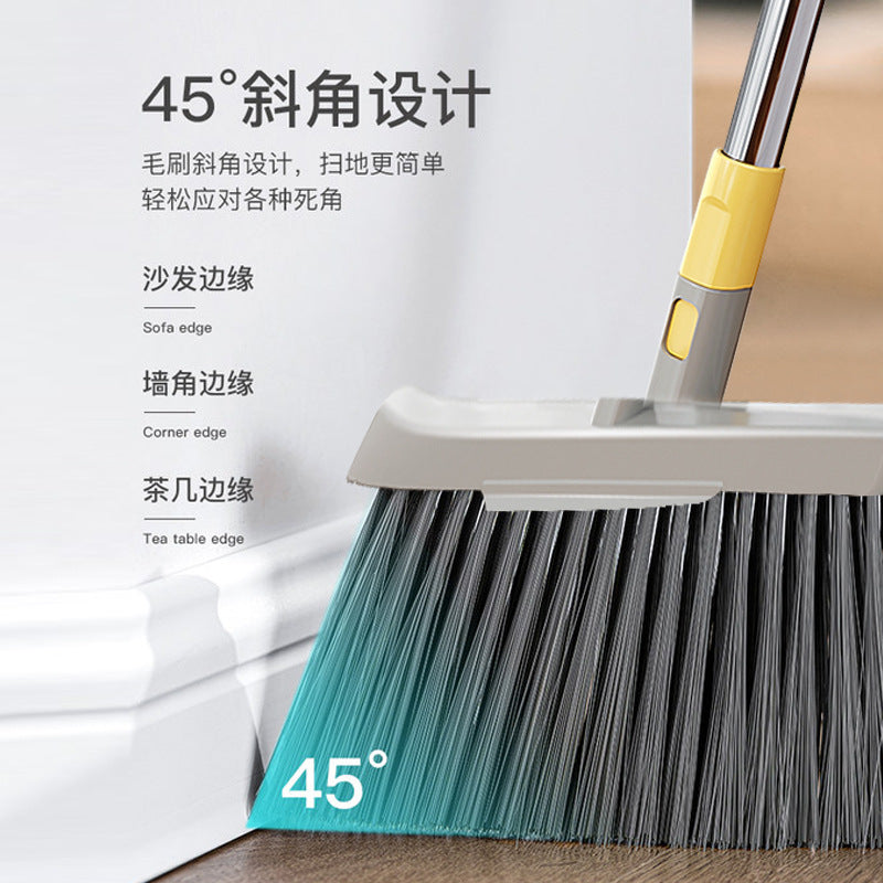 32cm Foldable Soft Hair Broom Dustpan Stand-Up Set