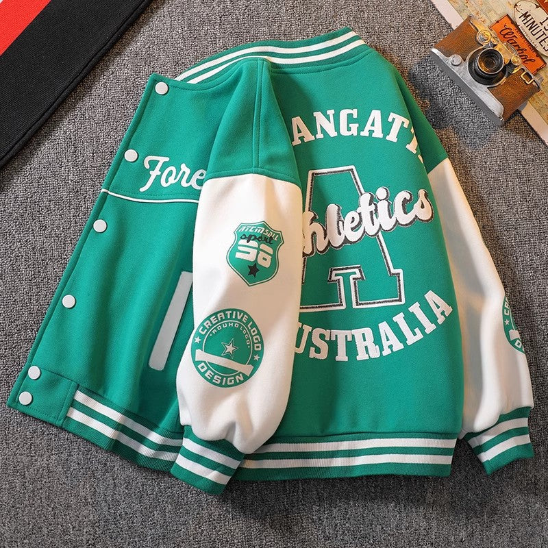 INSTOCK-Boys’ Baseball Coat – 2025 Spring & Autumn Western Style