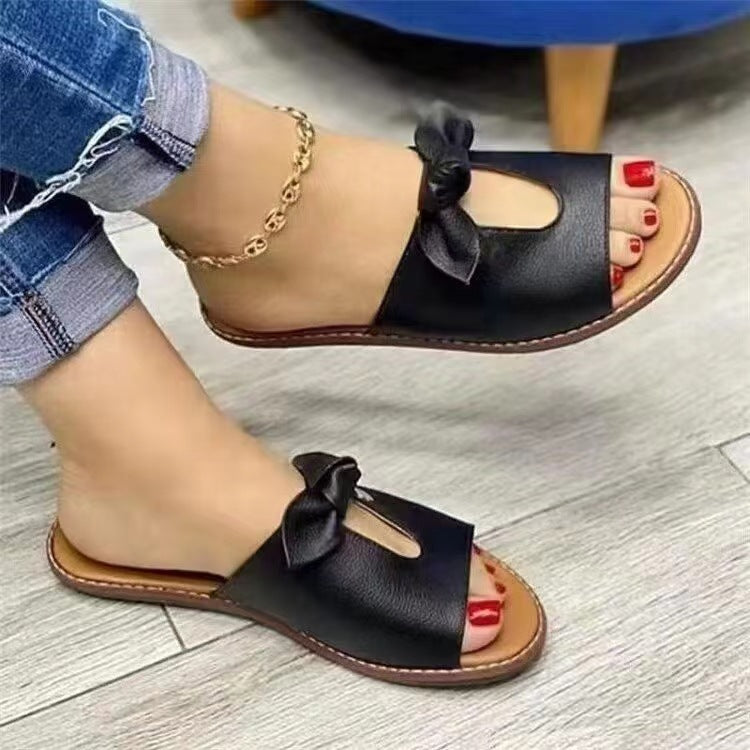 INSTOCK-Bow Flat Slippers – Summer Sandals for Women (Plus Size)