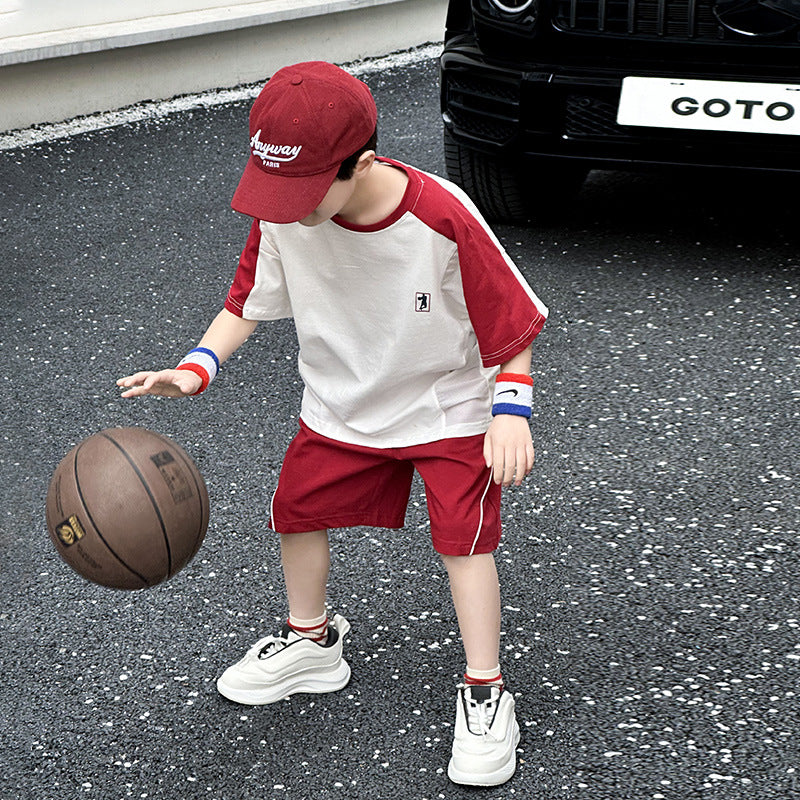 2025 Boys’ Cotton Summer Set – Sporty Two-Piece Suit