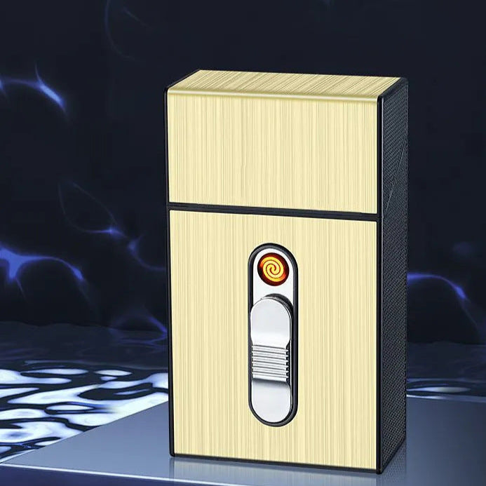 All-in-One Magnetic Cigarette Box with Rechargeable Lighter