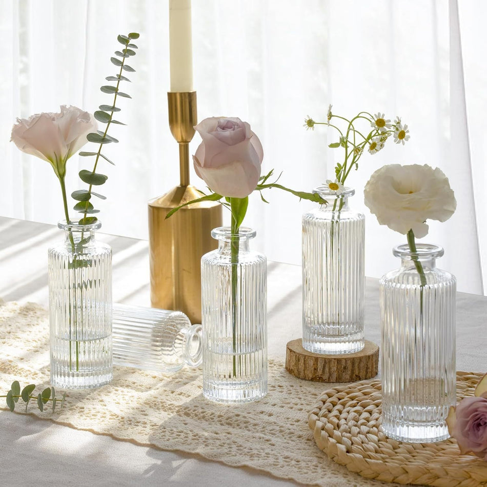 Luxury Retro Transparent Glass Vase Set for Home Decor