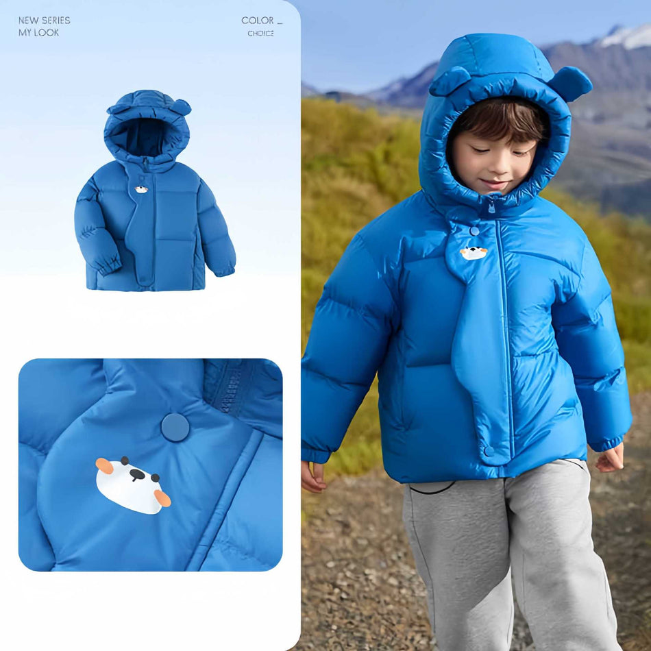 2024 Kids’ Hooded Down Jacket – Thickened Winter Coat
