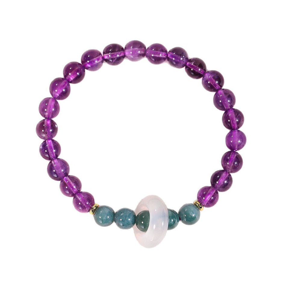 Purple Fire Amethyst Blue Jade Bracelet – Birth Year Energy