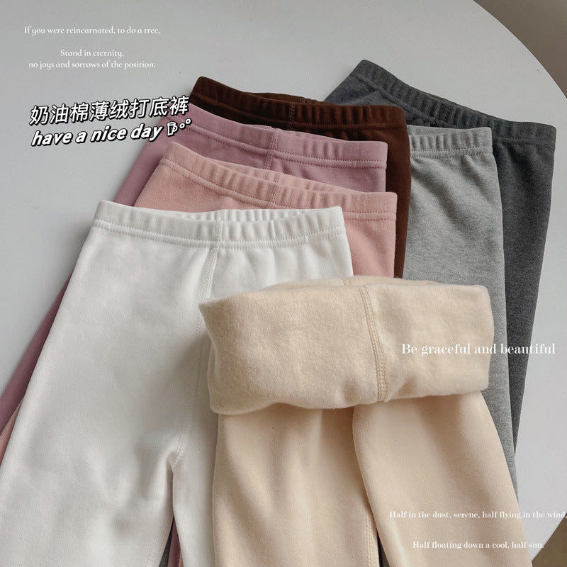 2025 Autumn Winter Girls Thickened Slim Fit Fleece Leggingss