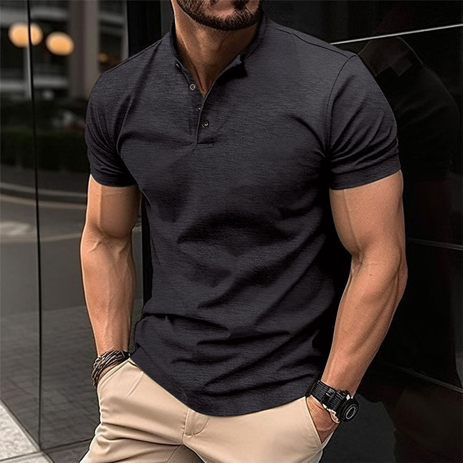 INSTOCK-Summer new breathable hollow men's short-sleeved polo