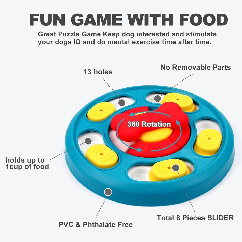 Slow Feeding Turntable Plate for Dogs Educational Toy