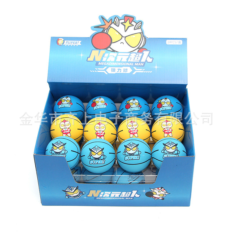 6CM Ultraman Cartoon Mini Elastic Rubber Ball Toy