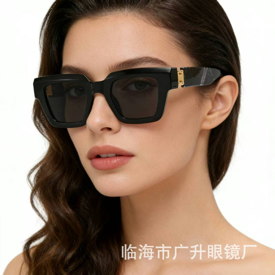 High-End Ink Marble Sunglasses for Women European Style