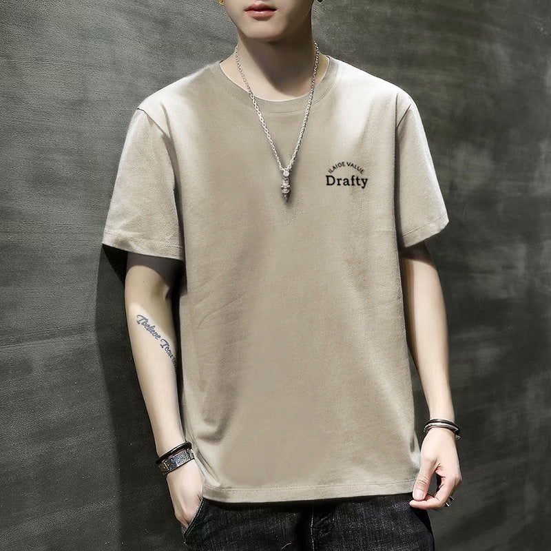 Men’s Summer Solid Color T-Shirt – Loose Casual Fit