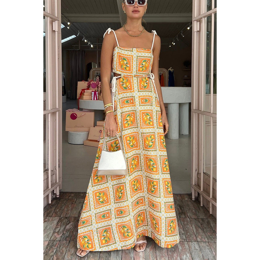 Boho Drawstring Lace-up Vacation Dress - Trendy Nepal Style