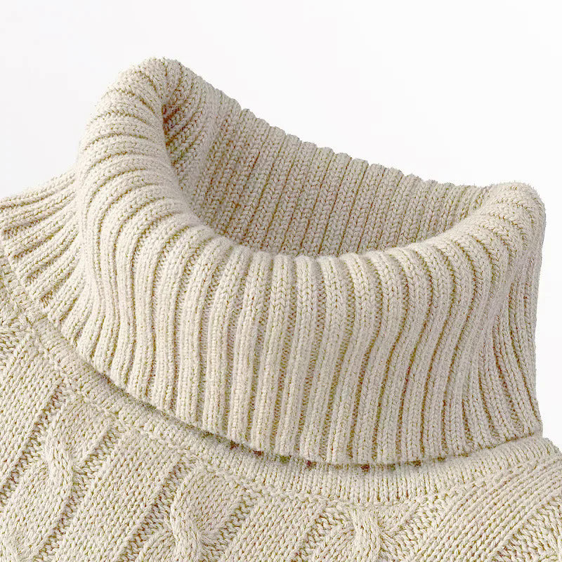 Men’s Slim-Fit Twist Knit Sweater – Autumn Winter Pullover
