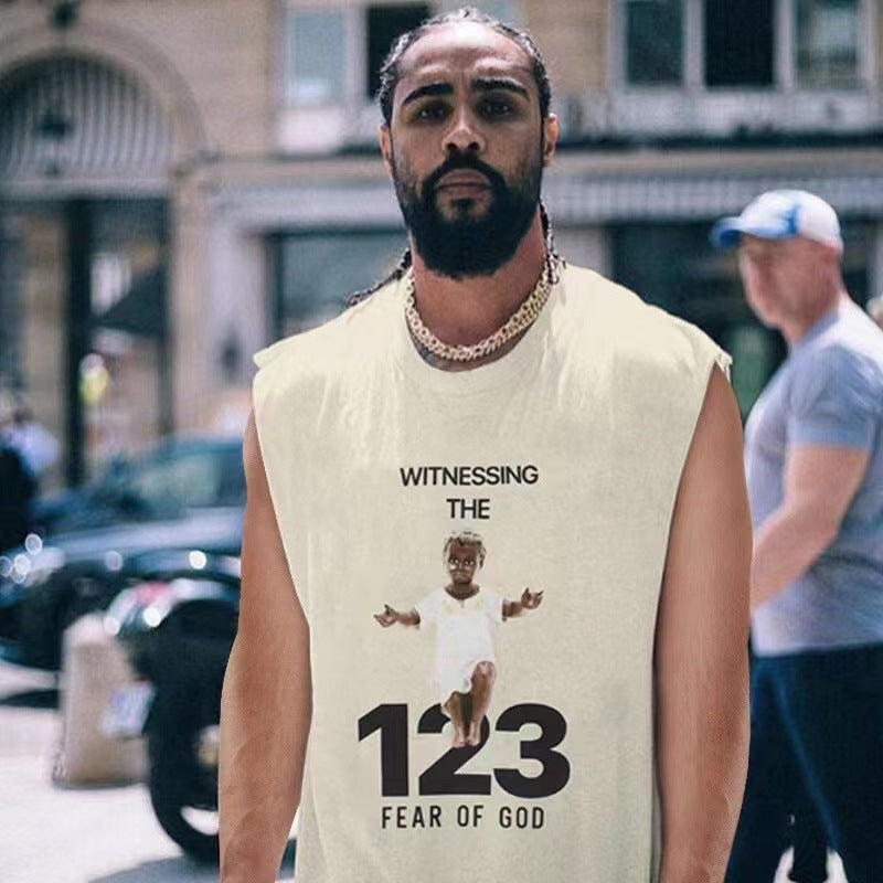 FOG x RRR-123 Angel Print Men's Streetwear Vest