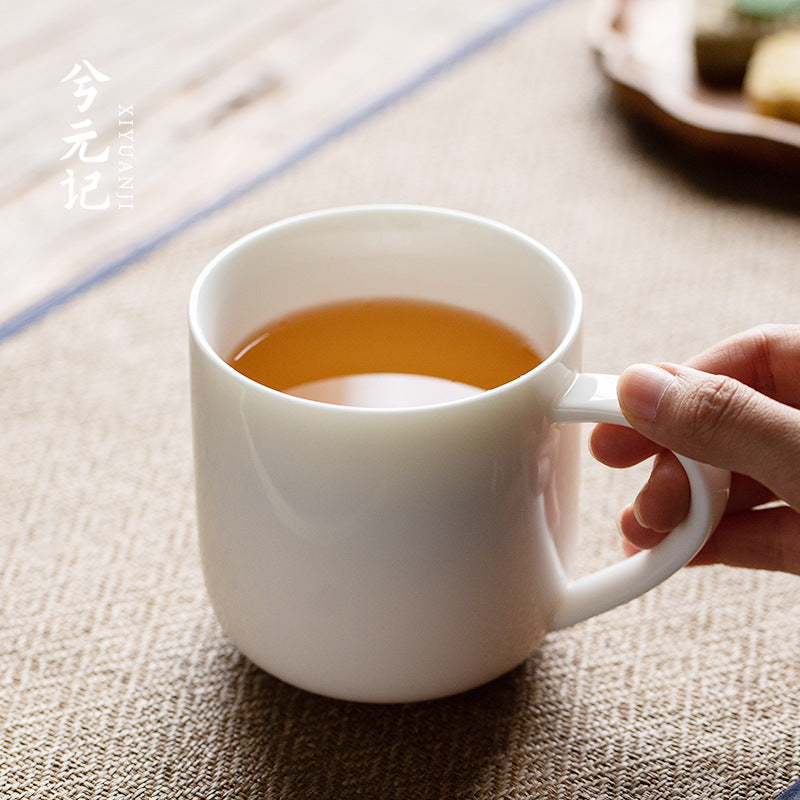 Light Luxury Mutton Fat Jade Ceramic Mug