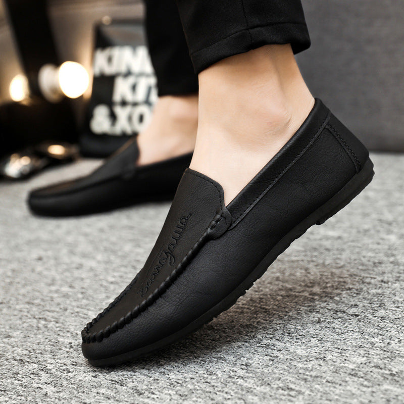Men’s Summer Leather Loafers – Soft Sole Casual Slip-On Shoes
