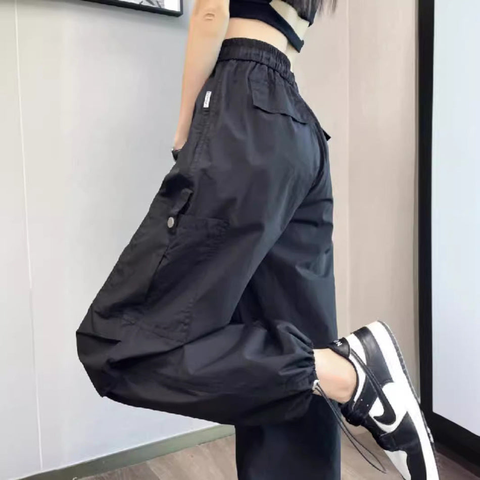 STOCK-High-Waist Quick-Dry Cargo Pants for Women