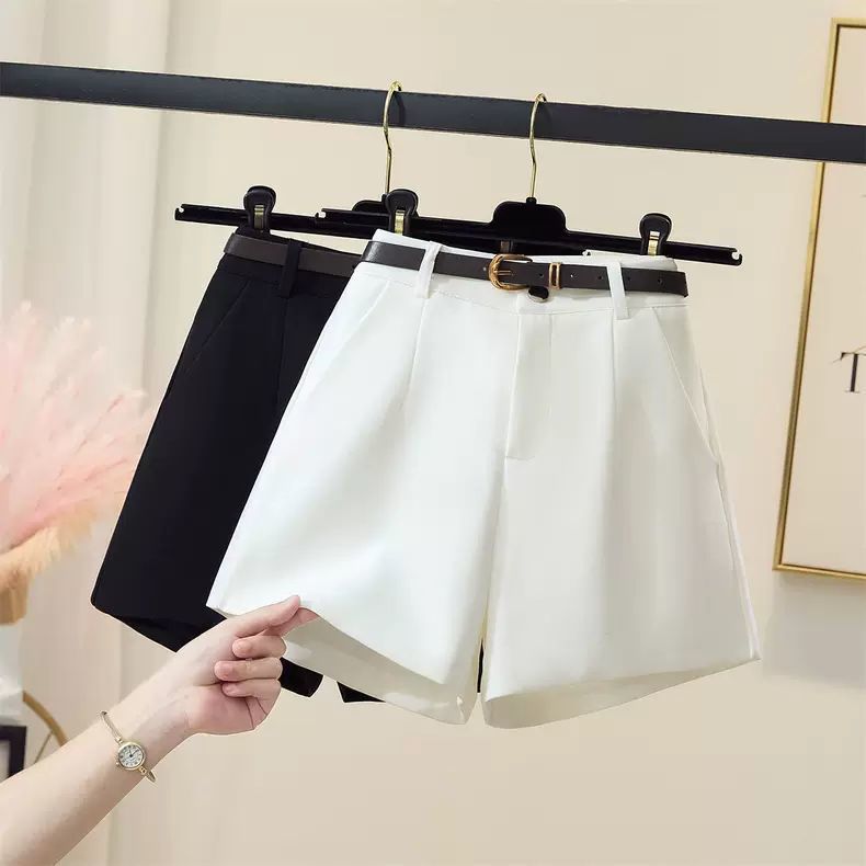 White High Waist A Line Suit Shorts Women Summer