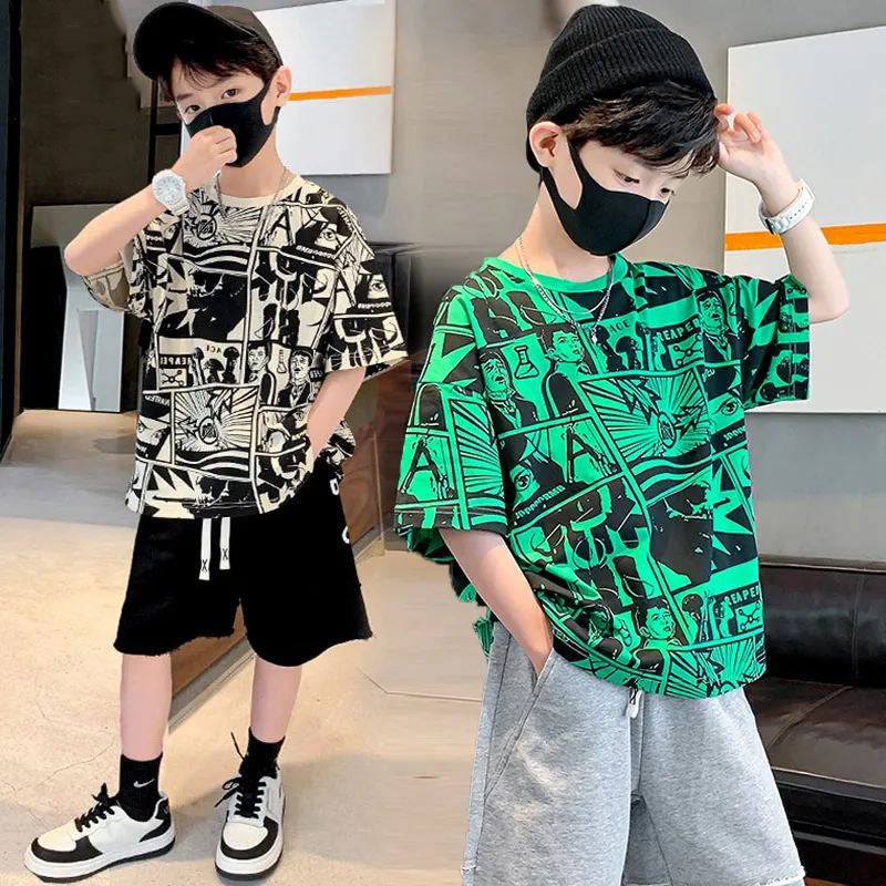 Boys Cartoon Anime Summer Sports T-Shirt 2025
