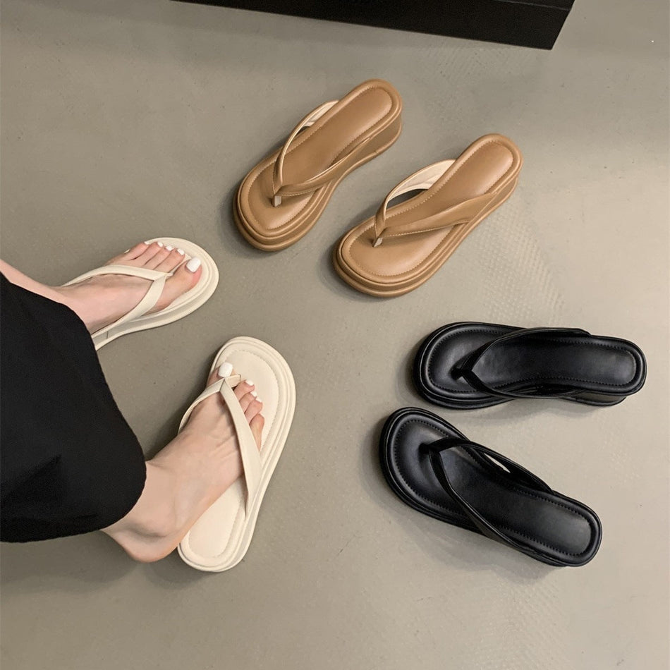 STOCK-Korean Fairy Style Thick-Soled Slippers – Trendy & Cute