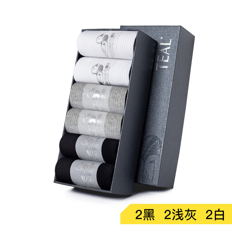 PACK OF 6-Men's Cotton Mid-Calf Running Socks with Breathable