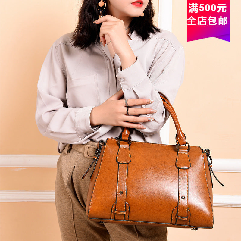 Women’s Genuine Leather Large Crossbody Shoulder Bag