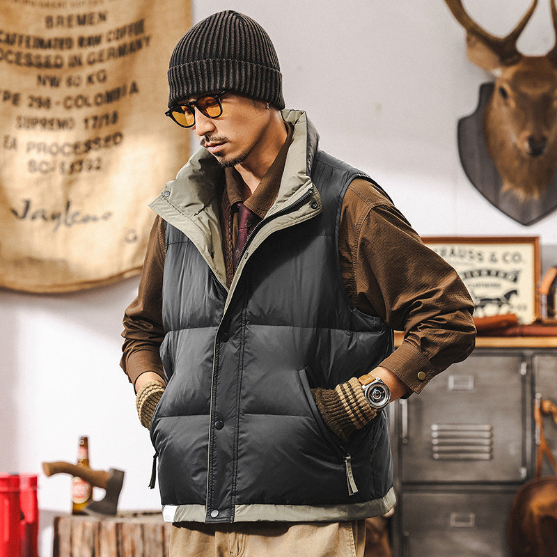 Men’s 90% White Duck Down Vest Winter 2025 High Warm Jacket