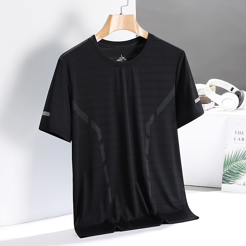 STOCK-Men’s Ice Silk Quick-Drying Sports T-Shirt – Breathable &