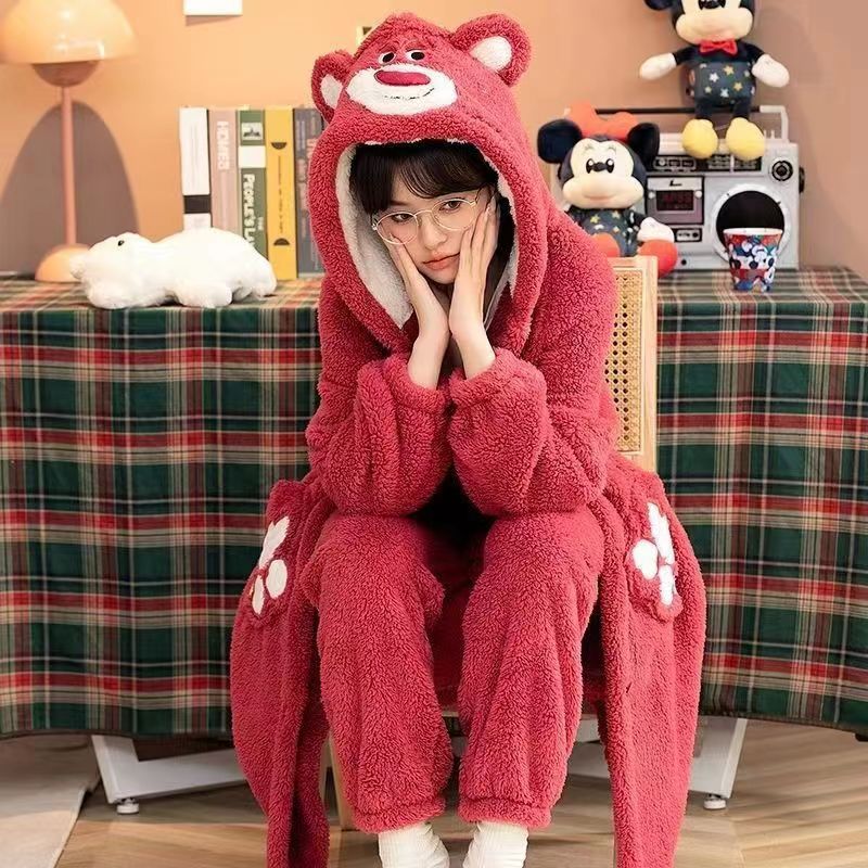 INSTOCK-Women’s Velvet Flannel Pajamas – Cozy Winter Homewear