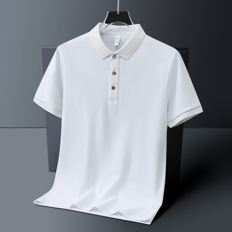 Men's Slim-Fit Polo Shirt Short Sleeve Solid Color Casual Tee