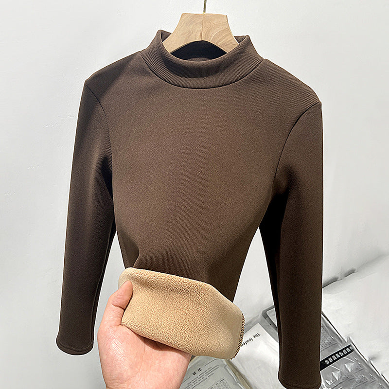 INSTOCK-Women’s Warm Knit Half-Turtleneck Base Shirt