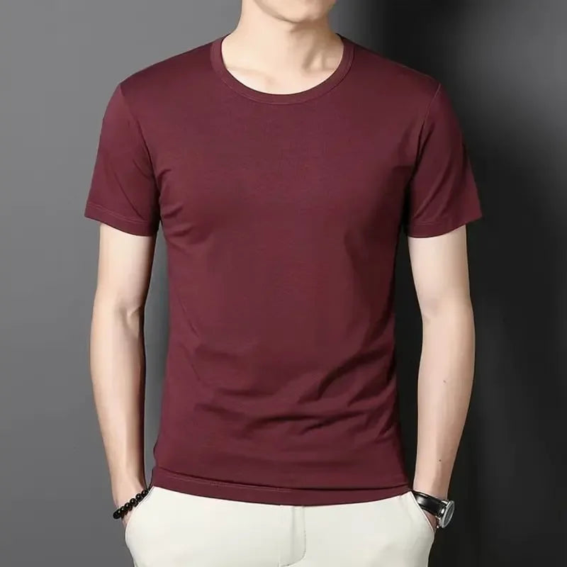 Slim Fit Korean T-Shirt – Black & White Summer Round Neck Tee