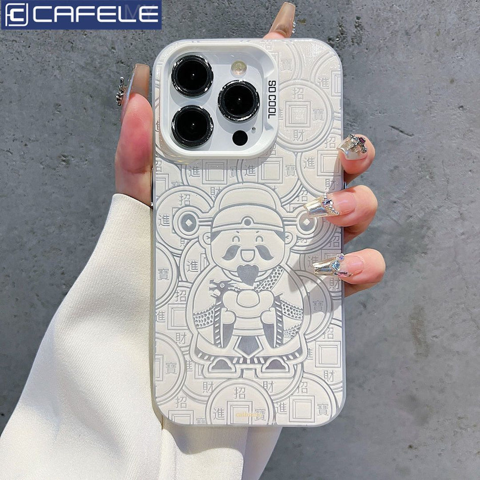 STOCK-God of Wealth iPhone Case – Stylish Silver Design