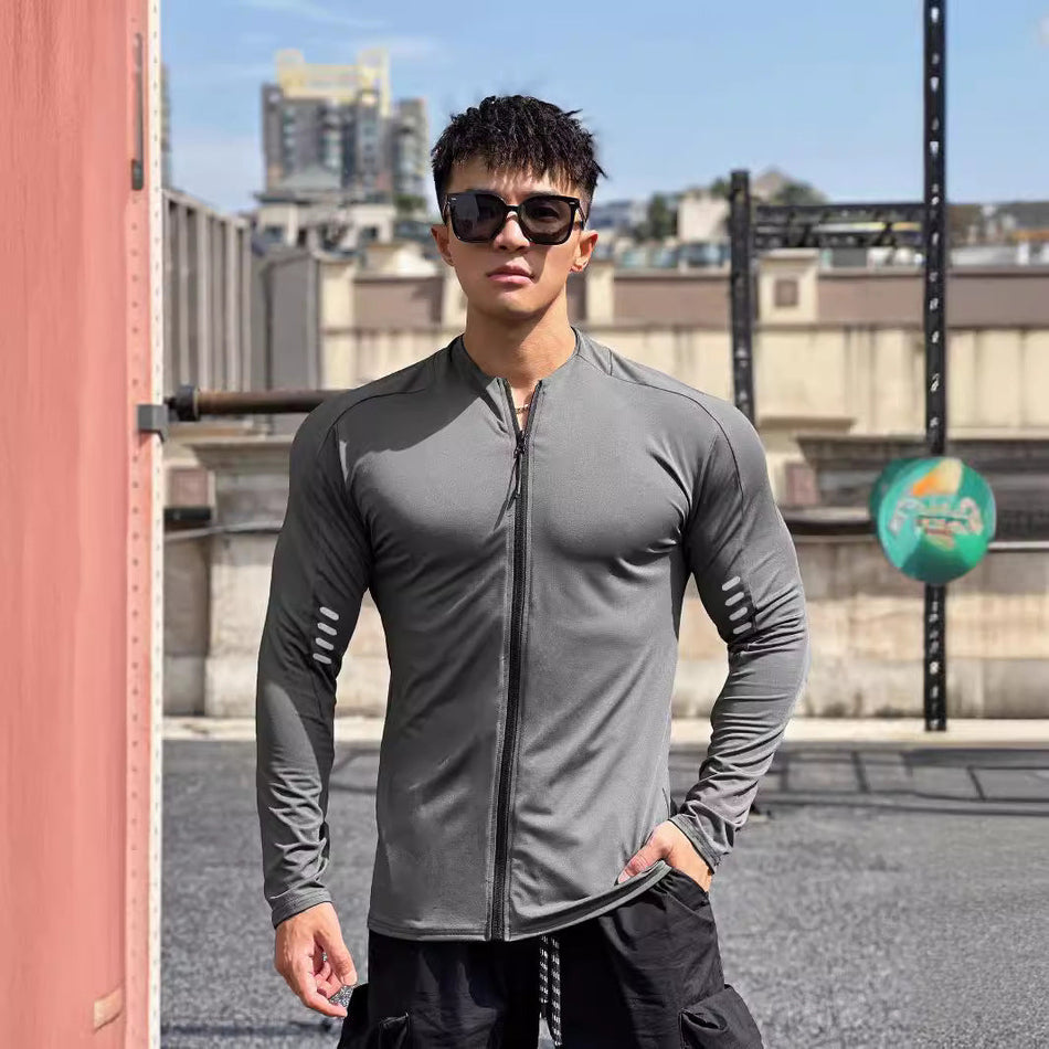 Men's Muscle Fit Zipper T-Shirt – Breathable & Stylish
