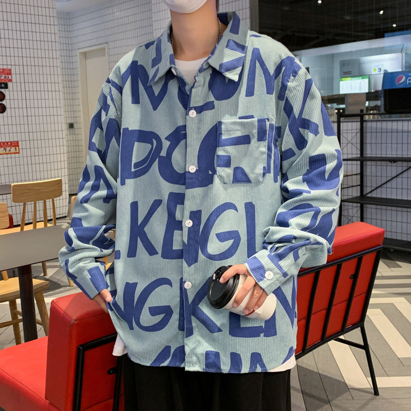 Men’s Corduroy Print Shirt | Trendy Spring Casual Wear