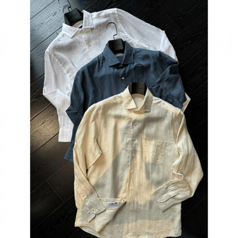 STOCK-Linen Casual Lightweight Breathable Men’s Long Sleeve Shirt