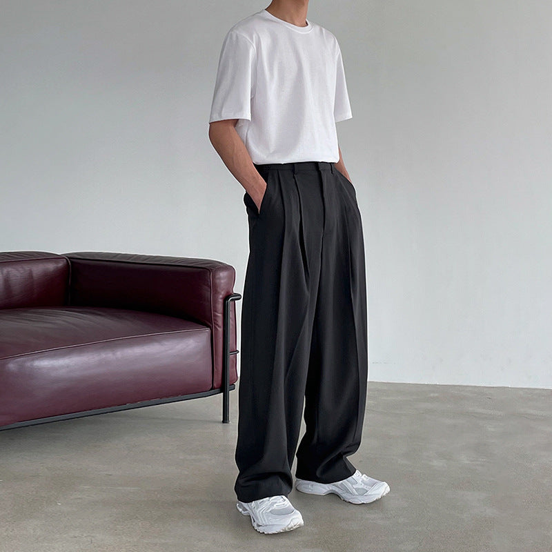 Men’s Korean-Style Loose Draped Wide-Leg Summer Casual Pants