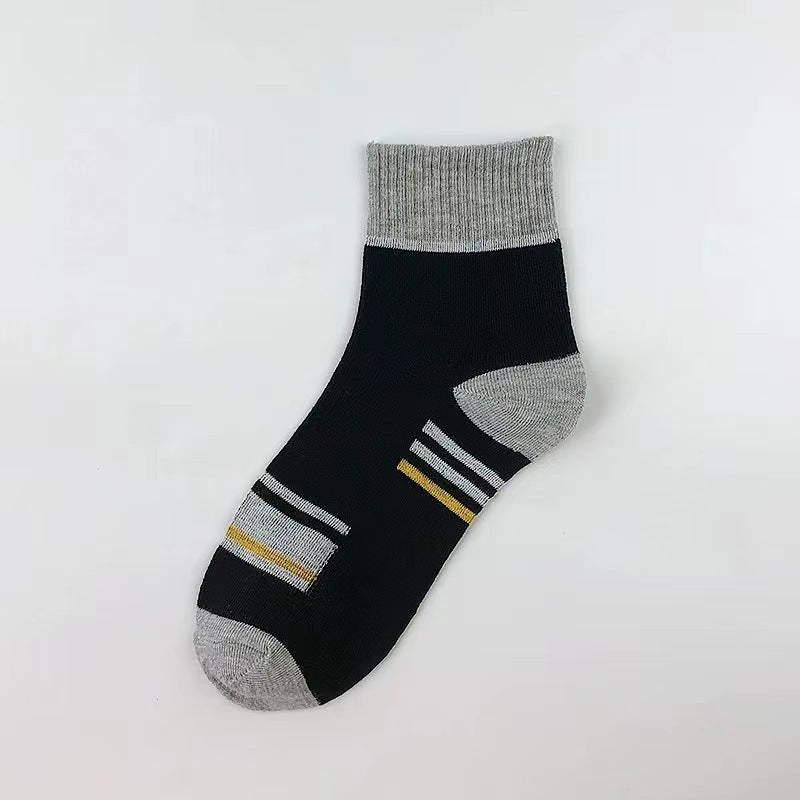 Men's Mid-Tube Striped Sports Socks - Pack of 6