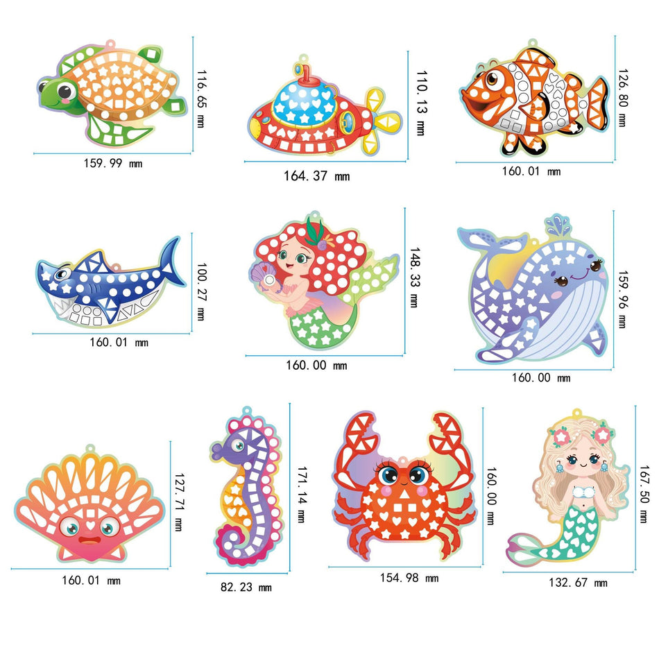 Ocean Theme Mosaic Sticker Set – Kids DIY Coloring Toy