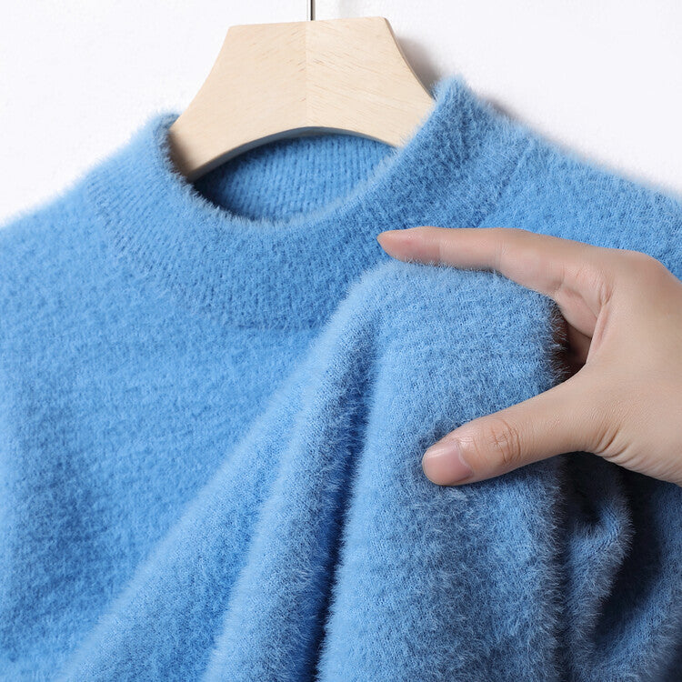 Men's Thick Fleece Half-Turtleneck Sweater – Winter Warm Knit