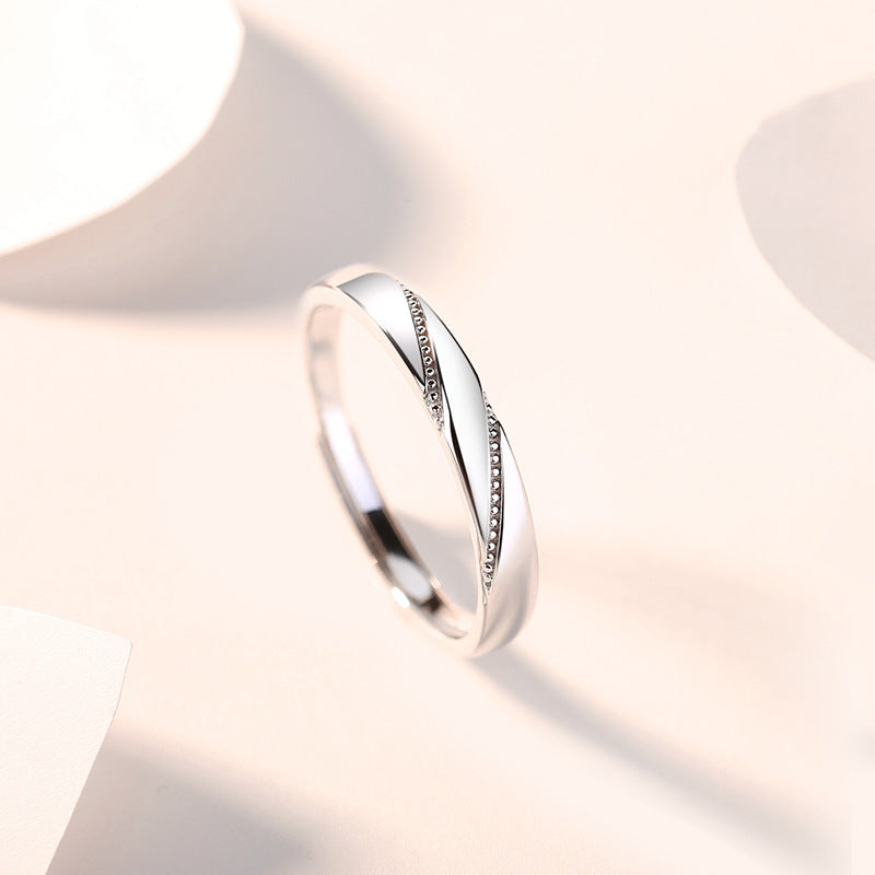 Copper Zircon Couple Open Rings Set