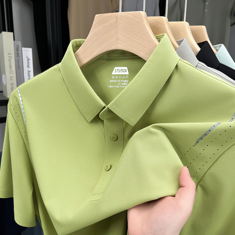 Men's Seamless Short-sleeved Polo T-shirt
