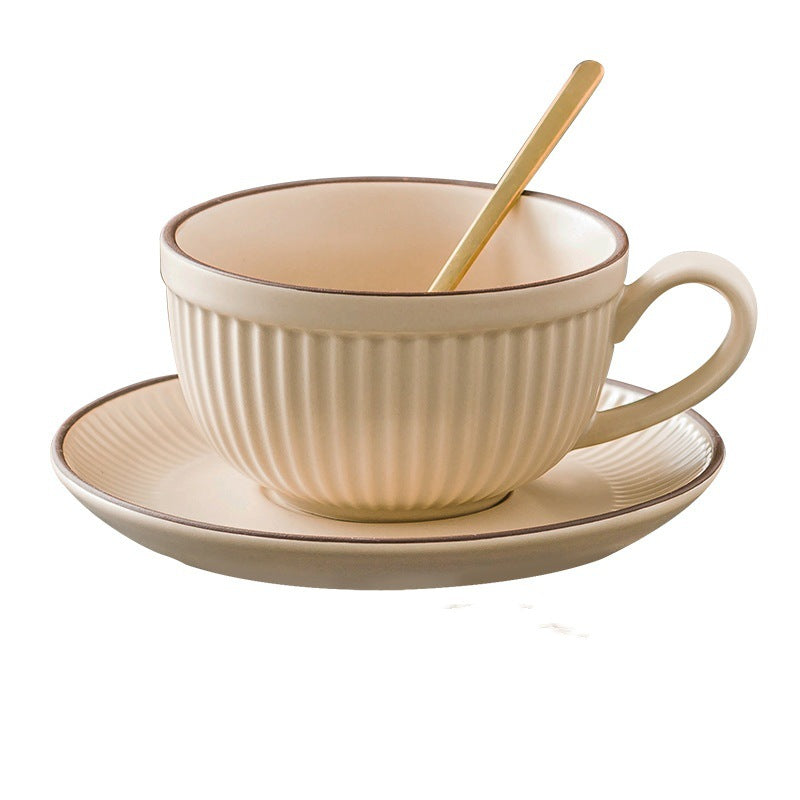 Scandinavian Matte Ceramic Coffee Cup & Saucer Set