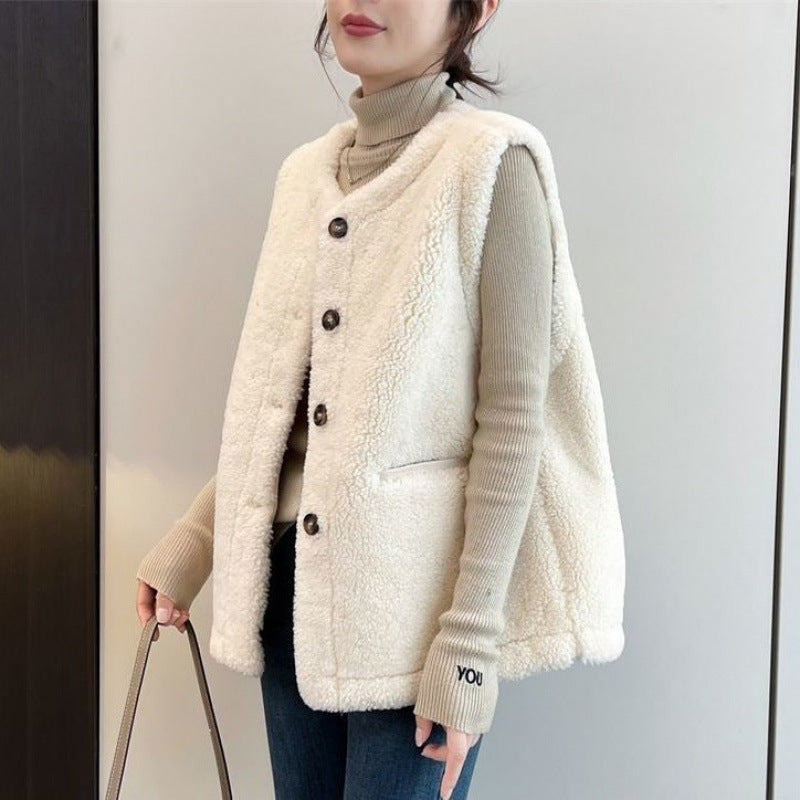Vintage Loose Lamb Wool Coat