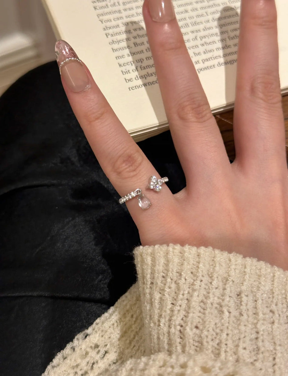Four-Leaf Clover Adjustable Light Luxury Ring