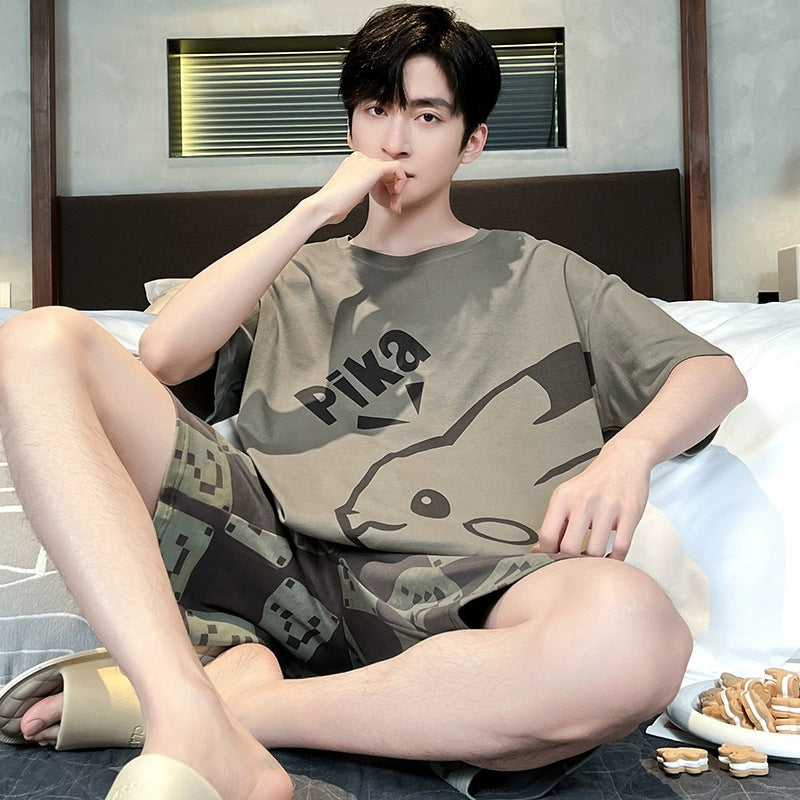 Men’s Summer Loungewear – Short Sleeve Cotton Set