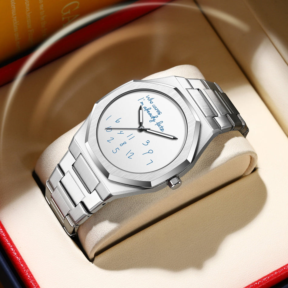 Men’s Steel-Band Watch – Waterproof Calendar Quartz